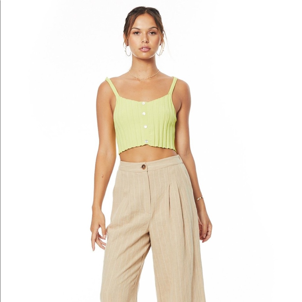 Neon Lime Ribbed tank - Picture 4 of 5